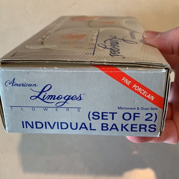 American Limoges Flowers Individual Bakers Set of 2 - Picture 15 of 16
